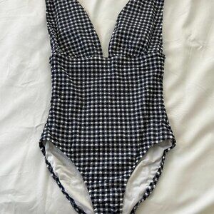 J Crew Checked One Piece Swimsuit